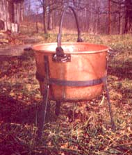 Antique Copper 15 3/8 Cauldron Pot Candy Apple Butter Kettle Bowl